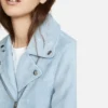 Women Pale Blue Suede Leather Jacket