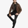 ric Brown Hooded Leather Jacket