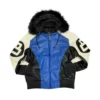 Arcade Style Fur Hooded Robert Phillipe Blue 8 Ball Jacket