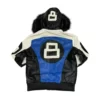 Arcade Style Fur Hooded Robert Phillipe Blue 8 Ball Jacket