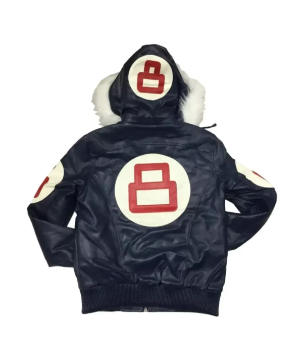 Kids Craft Red Hooded 8 Ball Leather Jacket