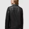 Amelia Long Black Biker Womens Jacket