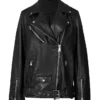 Amelia Long Black Biker Womens Jacket