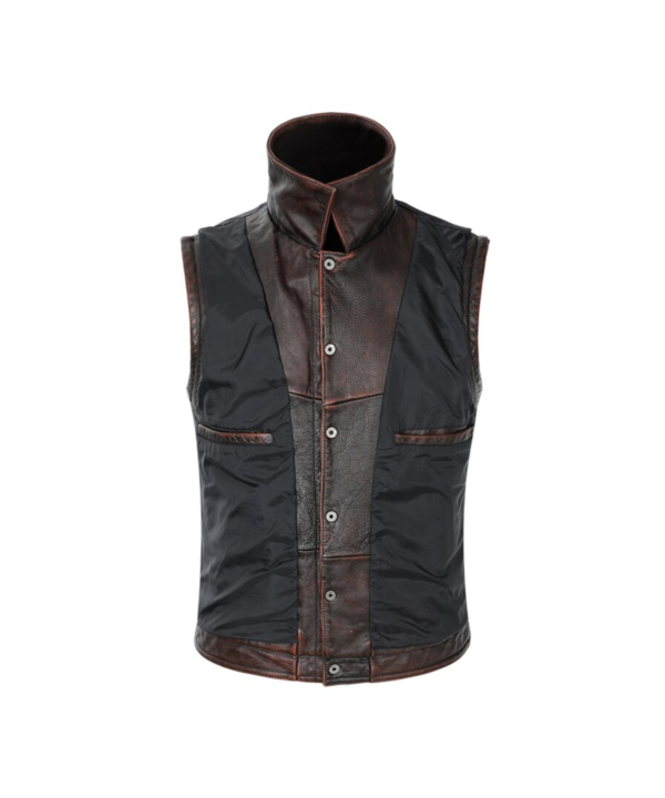 Biker Vest Genuine Cowhide Leather