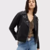 Biker leather jacket women