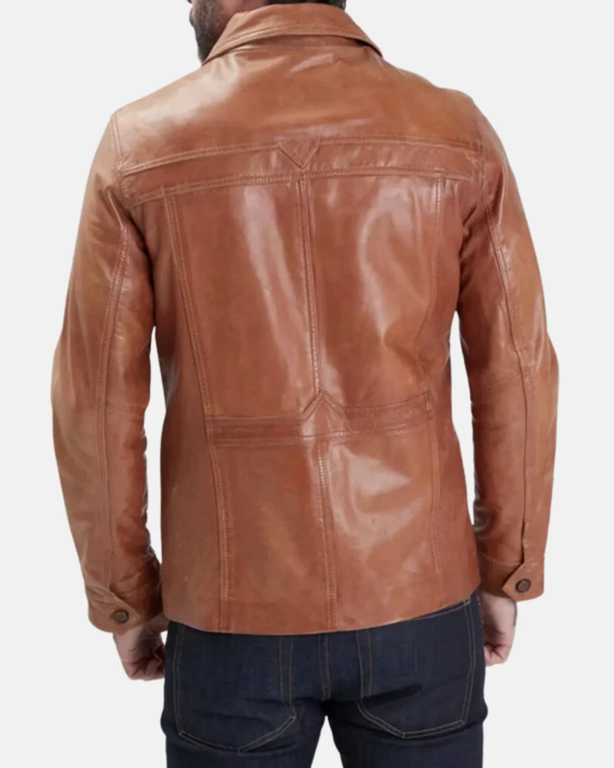 Men’s Brown Trucker Leather Jacket