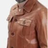 Men’s Brown Trucker Leather Jacket