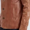 Men’s Brown Trucker Leather Jacket