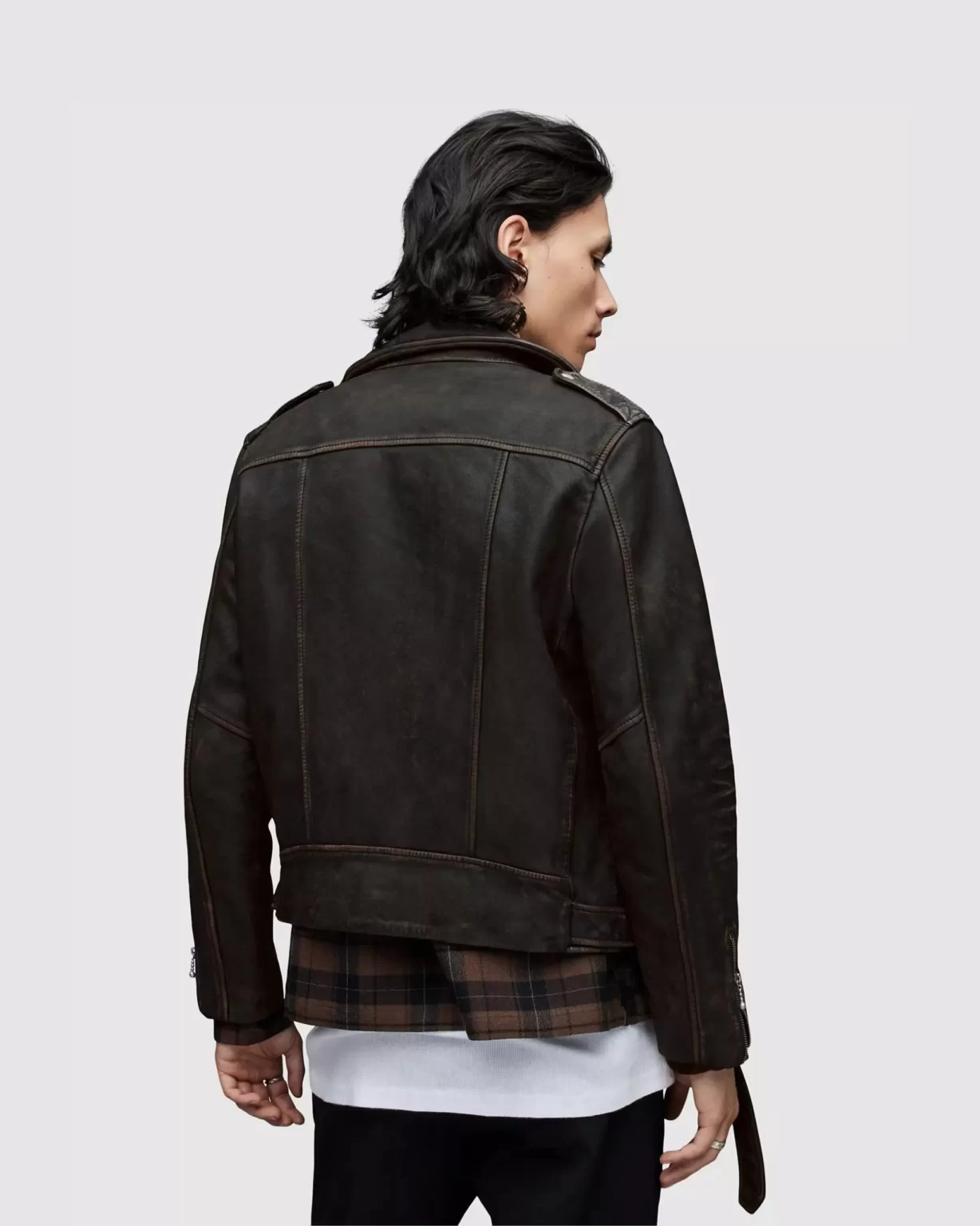 Brown Line Biker Jacket