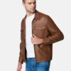 Brown Trucker Leather Jacket For Mens usa jackets