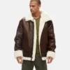 Classic Brown Sheepskin B3 Bomber Shearling Jacket