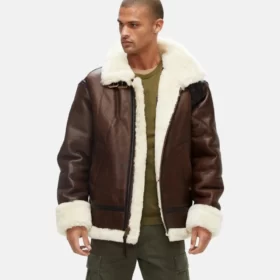 Men's Air Forces B3 Bomber Sheepskin Shearling Leather Jacket