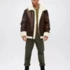 Classic Brown Sheepskin B3 Bomber Shearling Jacket