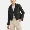 Jayne Classic Vienna Black Biker Leather Jacket