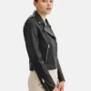 Jayne Classic Vienna Black Biker Leather Jacket