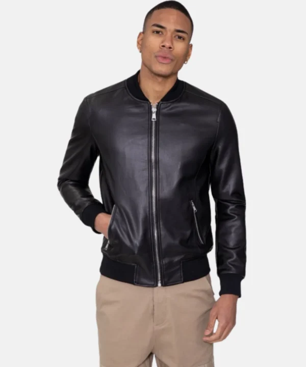 Leather Bomber Jacket Mens