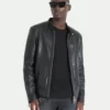 Mens Leather biker Jacket Cafe Racer