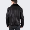 Mens Luxury Shearling Leather Jacket Black