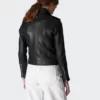 Women Black Double Rider Leather