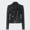 Women Black Double Rider Leather