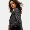 Womens Black Leather Blazers