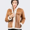 Womens Shearling Lined Leather Jacket