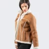 Womens Shearling Lined Leather Jacket