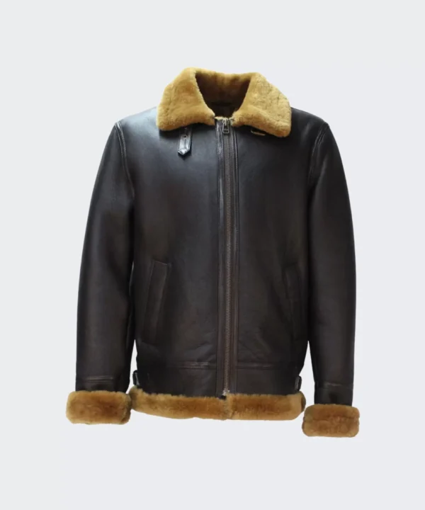 b3 Moto Collar shearling leather jacket for Men