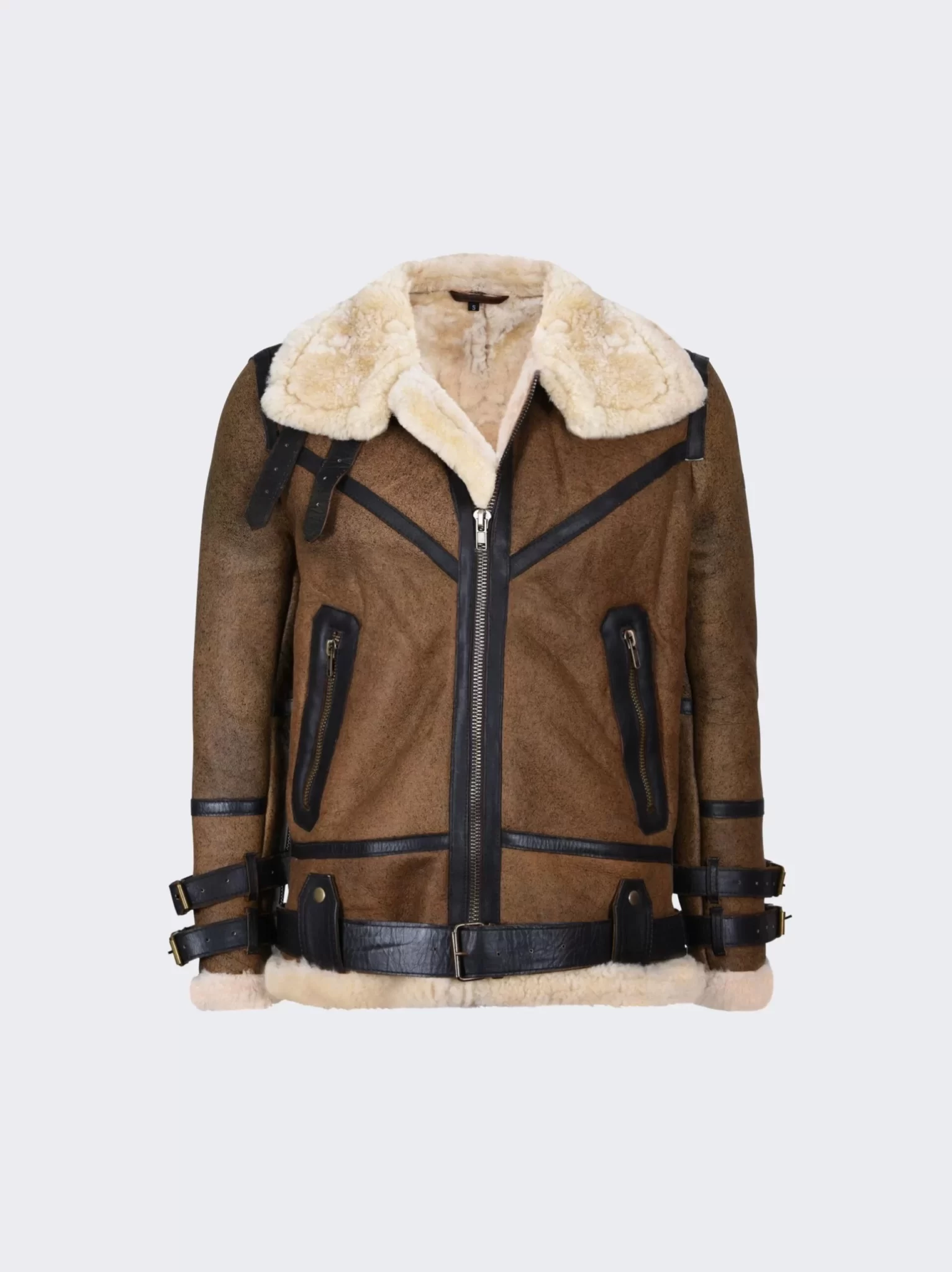 b3 bomber aviator shearling leather jacket for Men