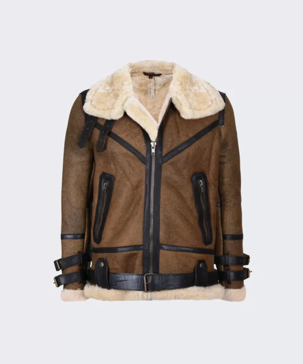 b3 bomber aviator shearling leather jacket for Men