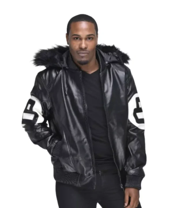 Sinfield David Puddy 8 Ball Black Leather Bomber Jacket