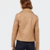 tan color biker leather jacket for women