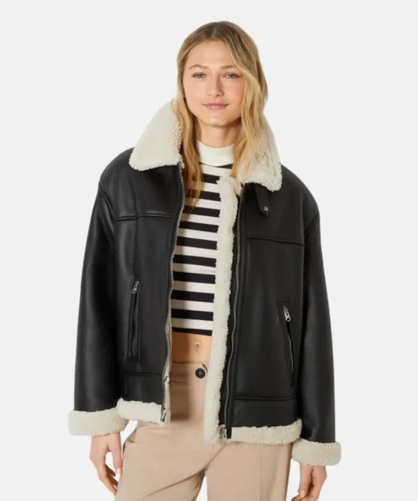 Black Ave Shearling Leather Jacket