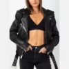 Women’s Black Biker Leather Jacket