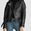 Black Biker Soft Leather Jacket Womens