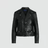 Black Biker Soft Leather Jacket Womens