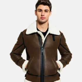 Men's Black Liner Shearling Leather Jacket