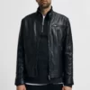 Cafe Racer Black Leather Jacket