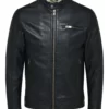 Mens Majestic Double Rider Black Leather Jacket