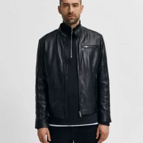 Men's Majestic Double Rider Black Leather Jacket