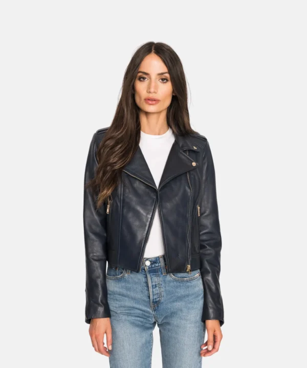 Womens Sam Edelman D-Blue Biker Jacket