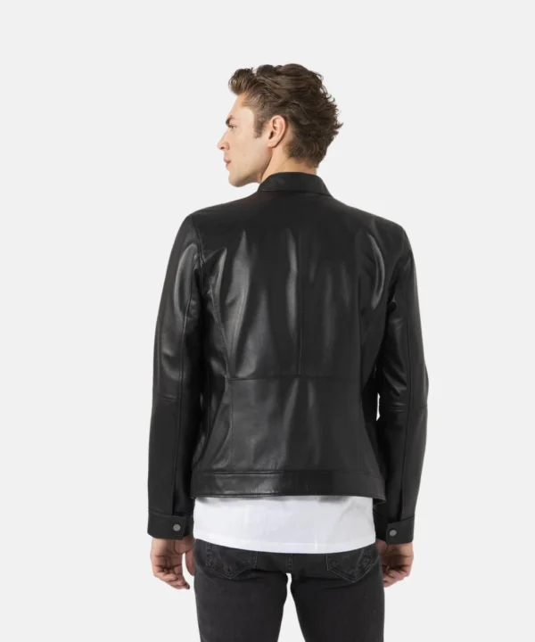 Classic Mens Easy Fit Cafe Racer Leather Jacket