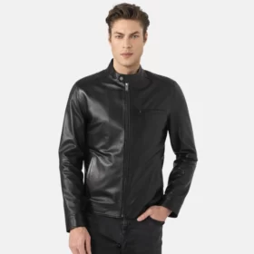 Classic Men's Easy Fit Cafe Racer Leather Jacket