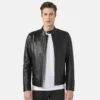 Classic Mens Easy Fit Cafe Racer Leather Jacket