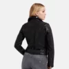 Emma Dark Black Racer Jacket For Women