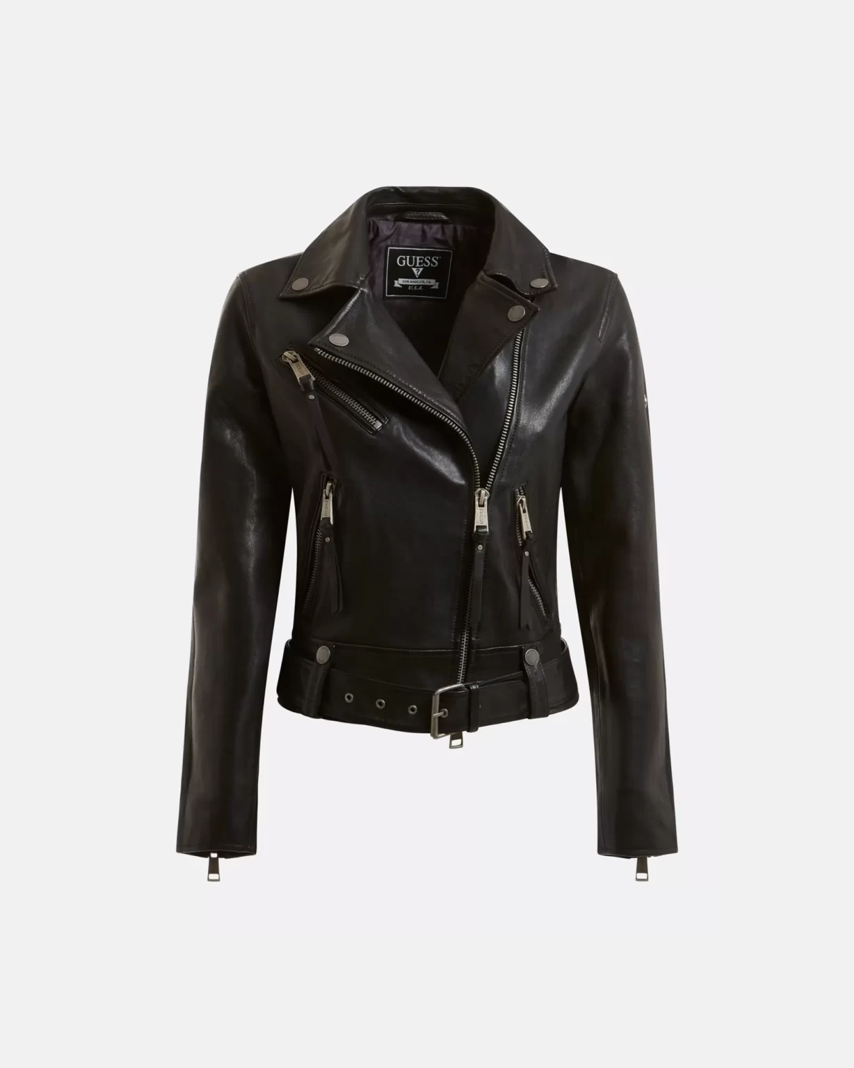 Emma Dark Black Racer Jacket For Women