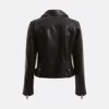 Emma Dark Black Racer Jacket For Women