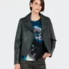 Evergreen Edge Biker Leather Jacket