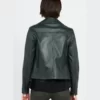 Evergreen Edge Biker Leather Jacket