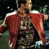 Fight Club (Tyler Durden) Mayhem Red Leather Jacket With White Stripes-01